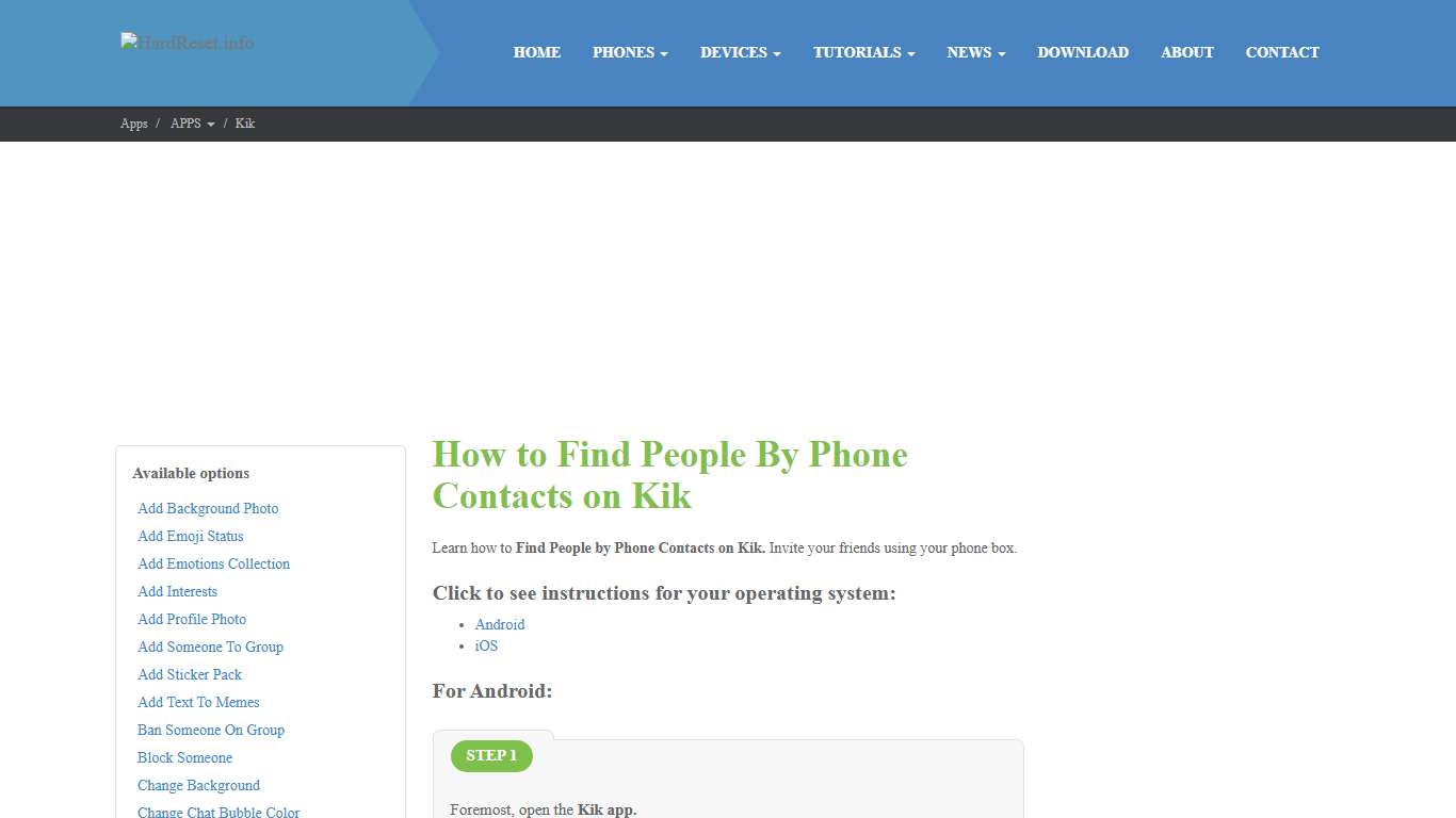 How to Find People By Phone Contacts on Kik - HardReset.info